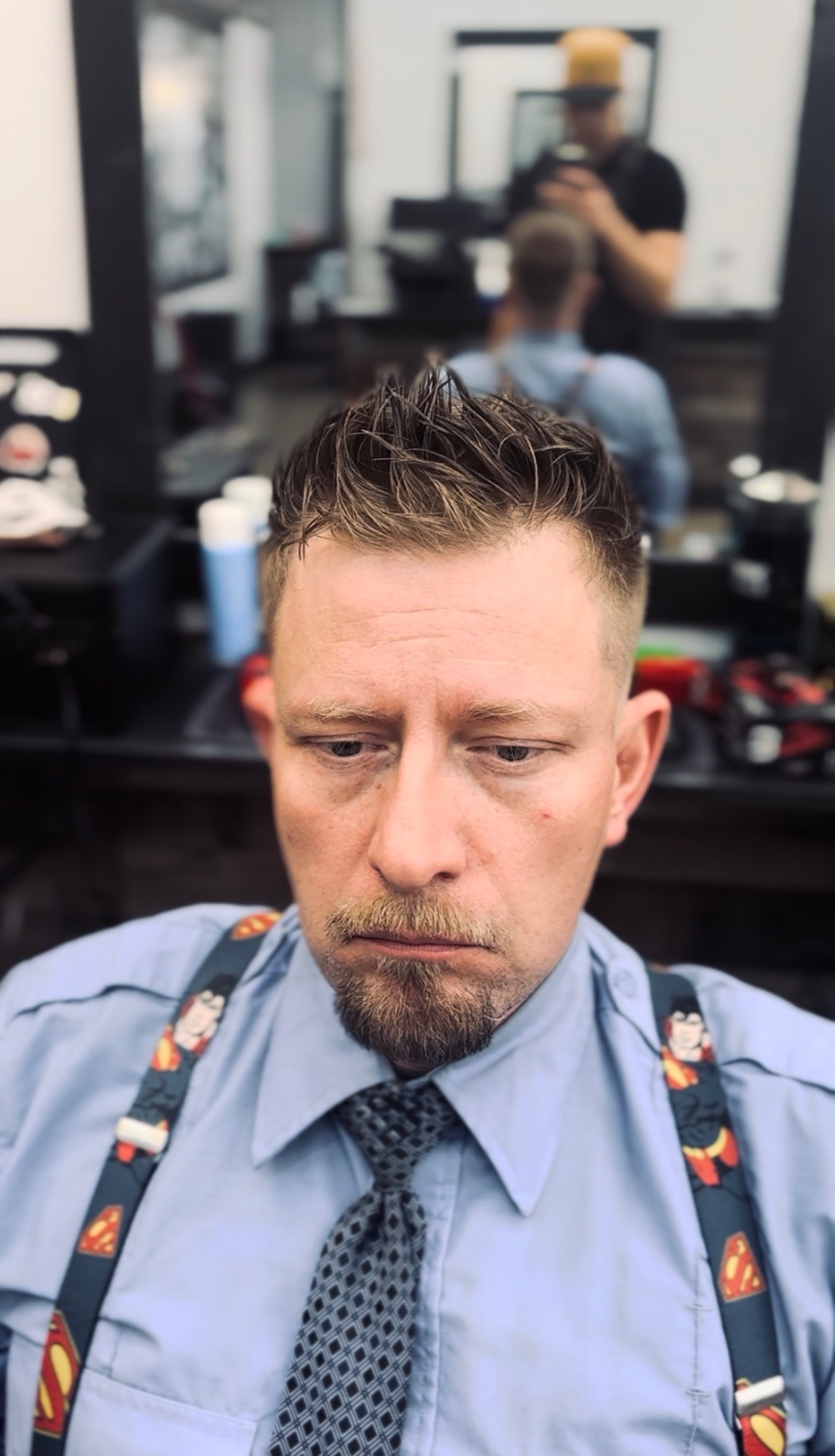 Textured top with skin fade